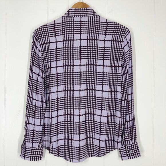 Equipment Button Front Blouse Top Long Sleeve Viscose Career Size Small Purple - Picture 6 of 12